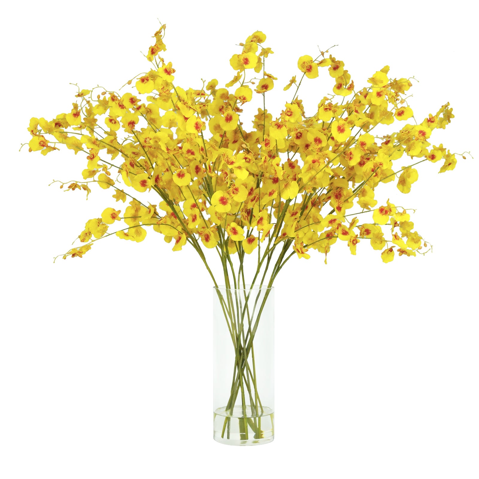 Yellow Artificial Oncidium Arrangement in Cylindrical Vase IHR-ONC118-YL زهور