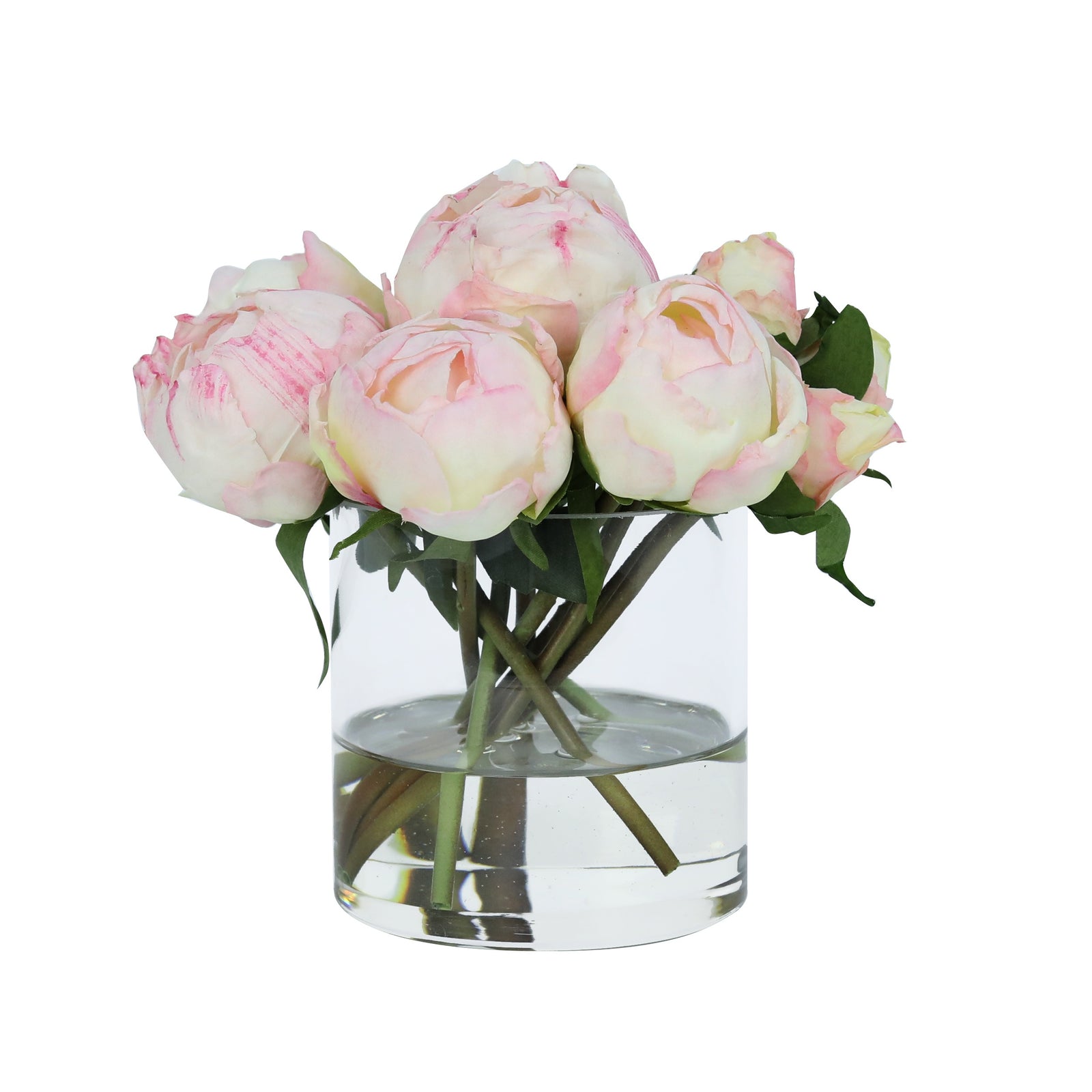 Pink Artificial Peony Arrangement in Cylindrical Vase - Small IHR-PEO105-PK-S