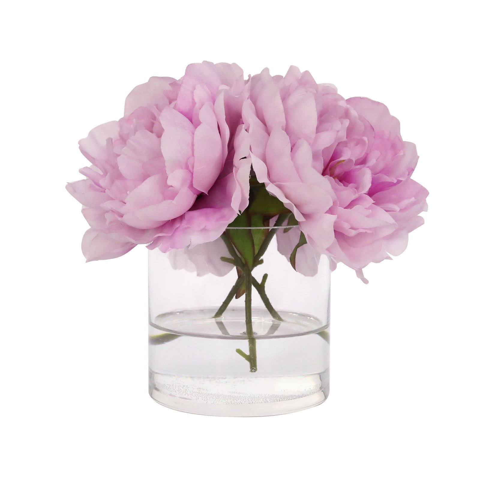 Dark Pink Artificial Peony Arrangement in Cylindrical Vase - Small IHR-PEO109-DP-S