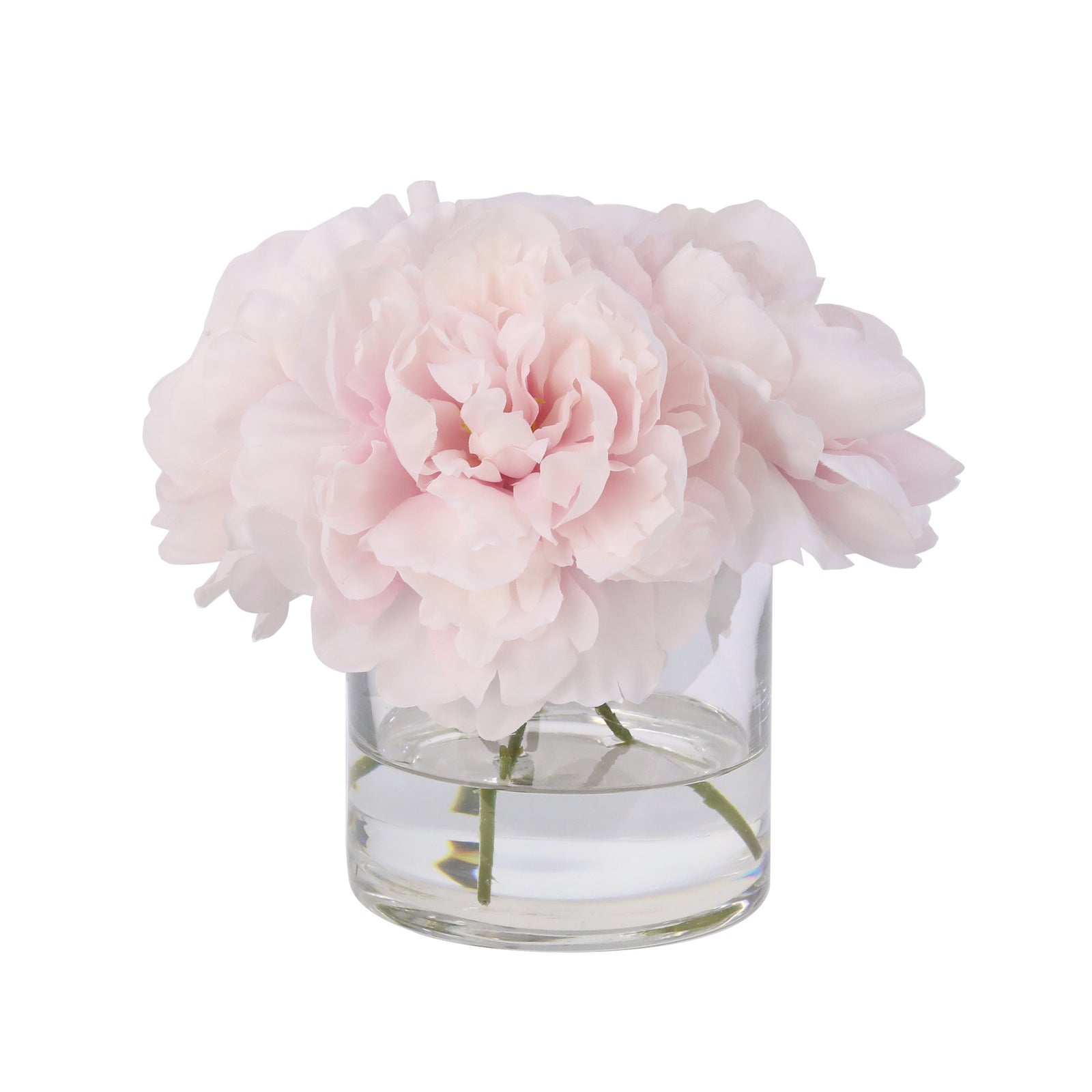 Light Pink Artificial Peony Arrangement in Cylindrical Vase - Medium IHR-PEO109-LP-M