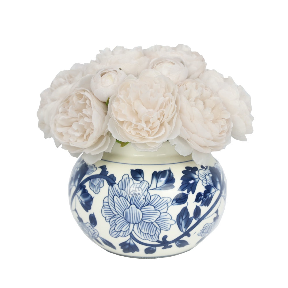 Light Pink Artificial Ranuculus Arrangement in Porcelain Vase IHR-PEO118-LP