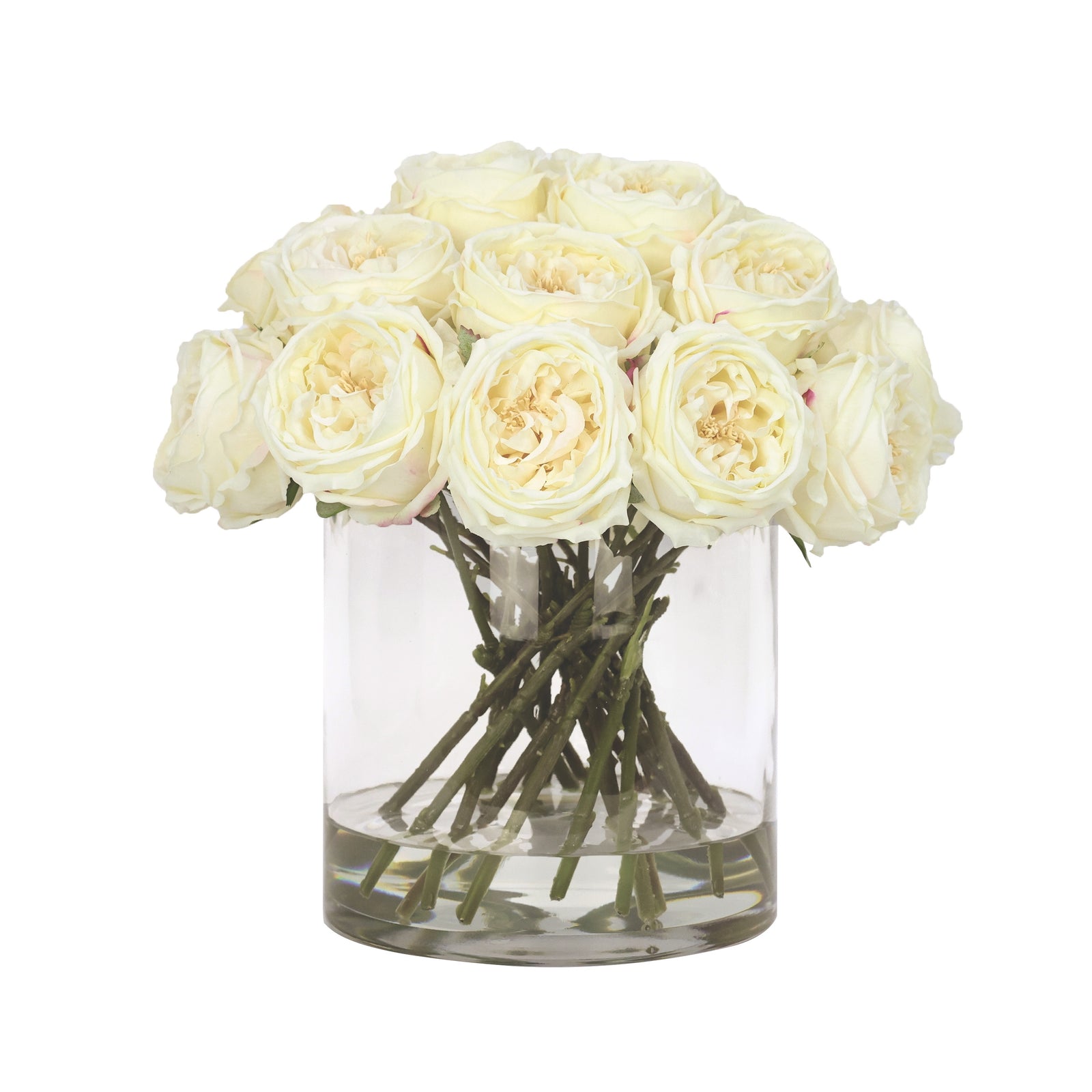 Light Champagne Artificial Rose Arrangement in Cylindrical Vase - Xlarge IHR-RS040-LC-XL
