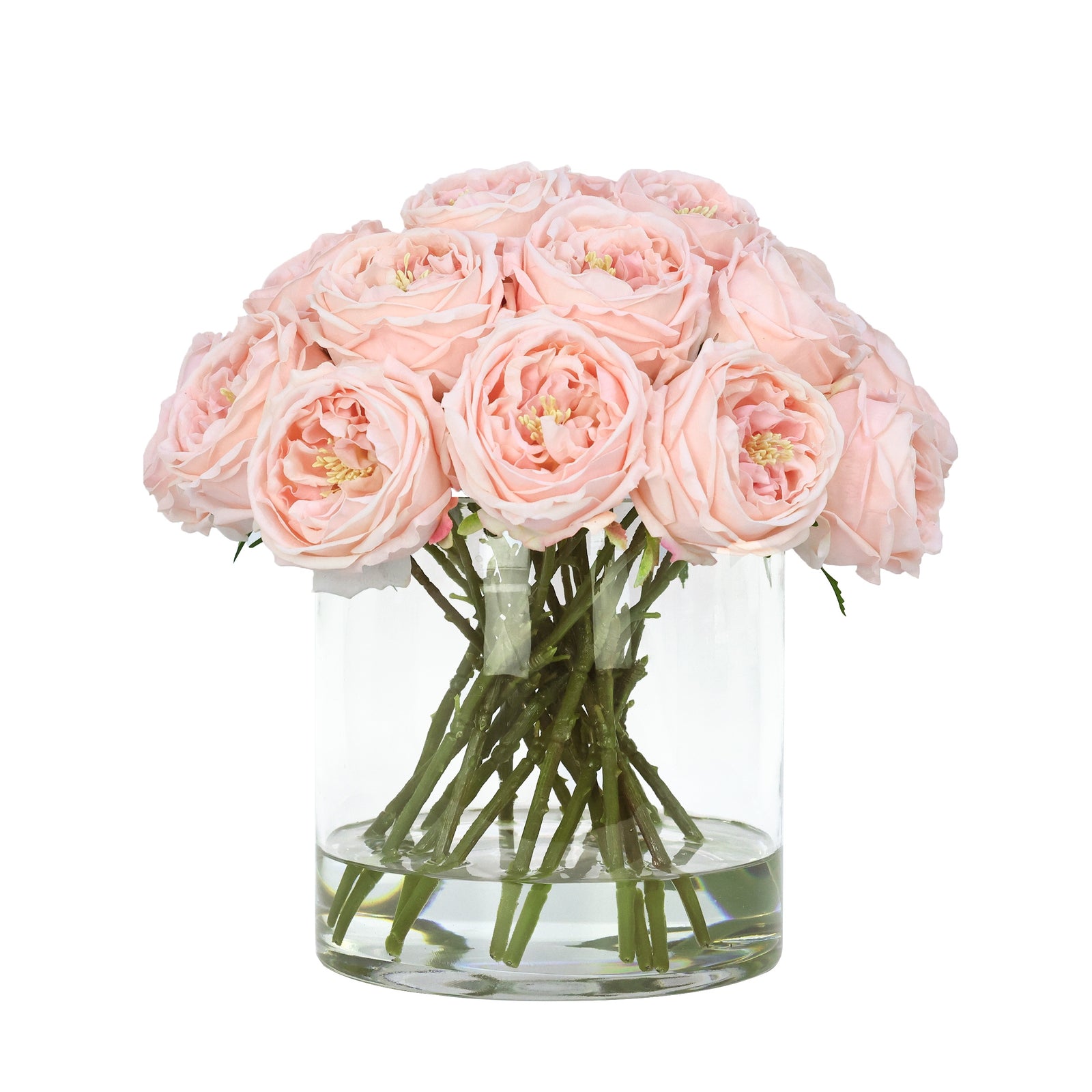 Light Pink Artificial Rose Arrangement in Cylindrical Vase - Xlarge IHR-RS040-LP-XL