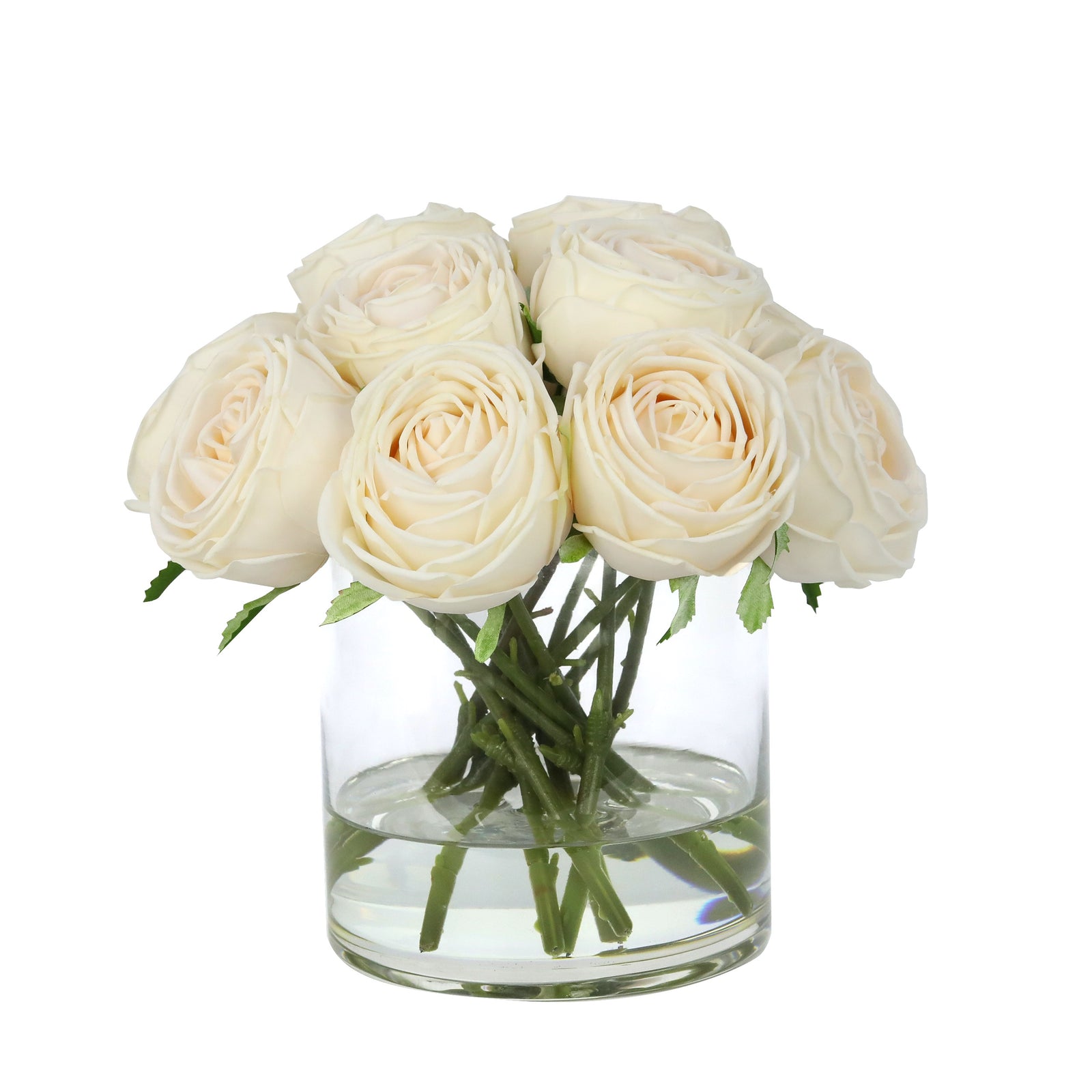 Champagne Artificial Rose Arrangement in Cylindrical Vase - Large IHR-RS060-CH-L