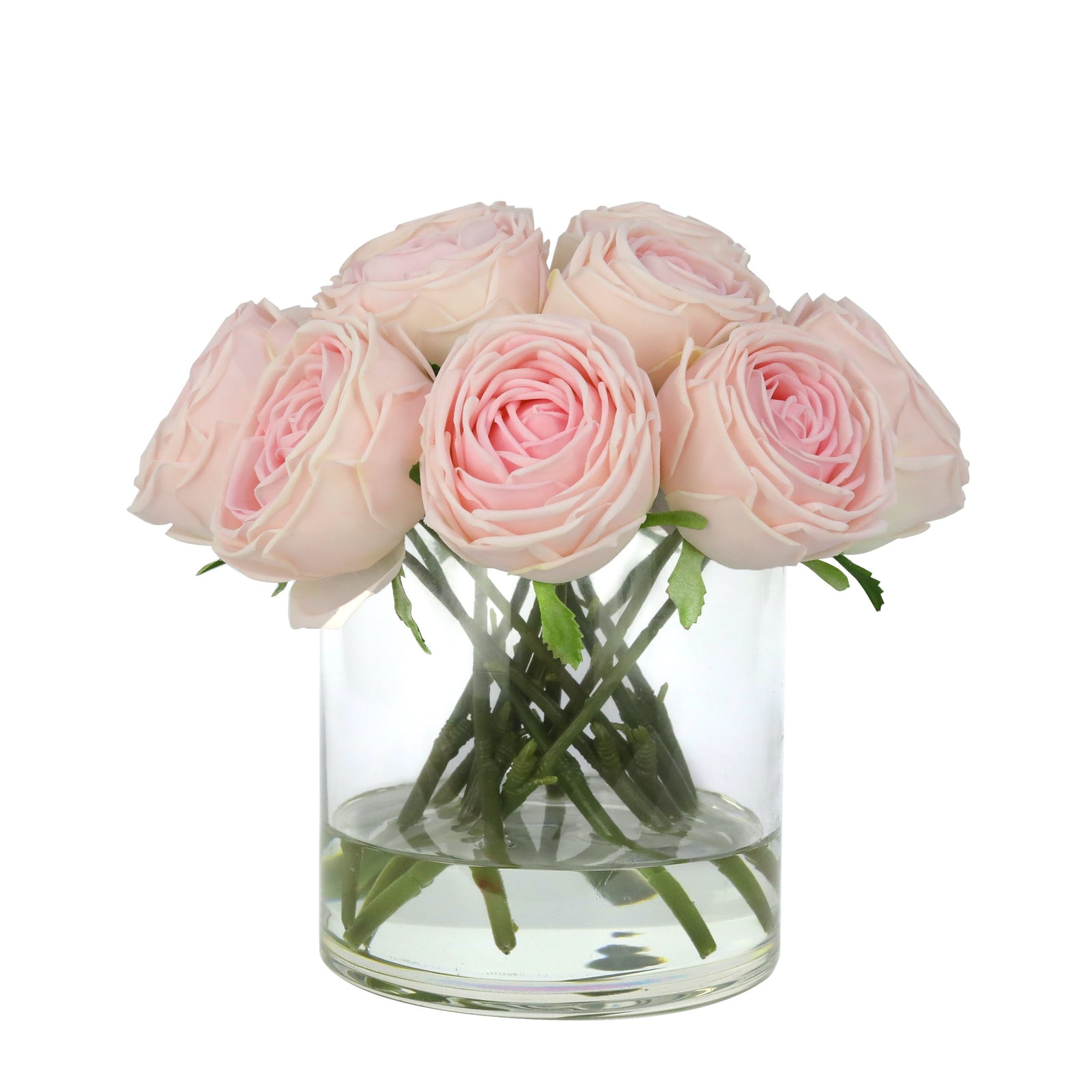 Pink Artificial Rose Arrangement in Cylindrical Vase - Large IHR-RS060-PK-L