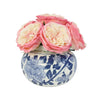Pink Artificial Austin Rose Arrangement in Porcelain Vase IHR-RS087-PK