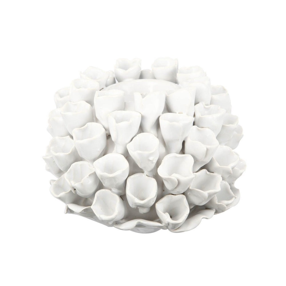 White Ceramic Coral Shaped Candleholder JC0099-WHIT