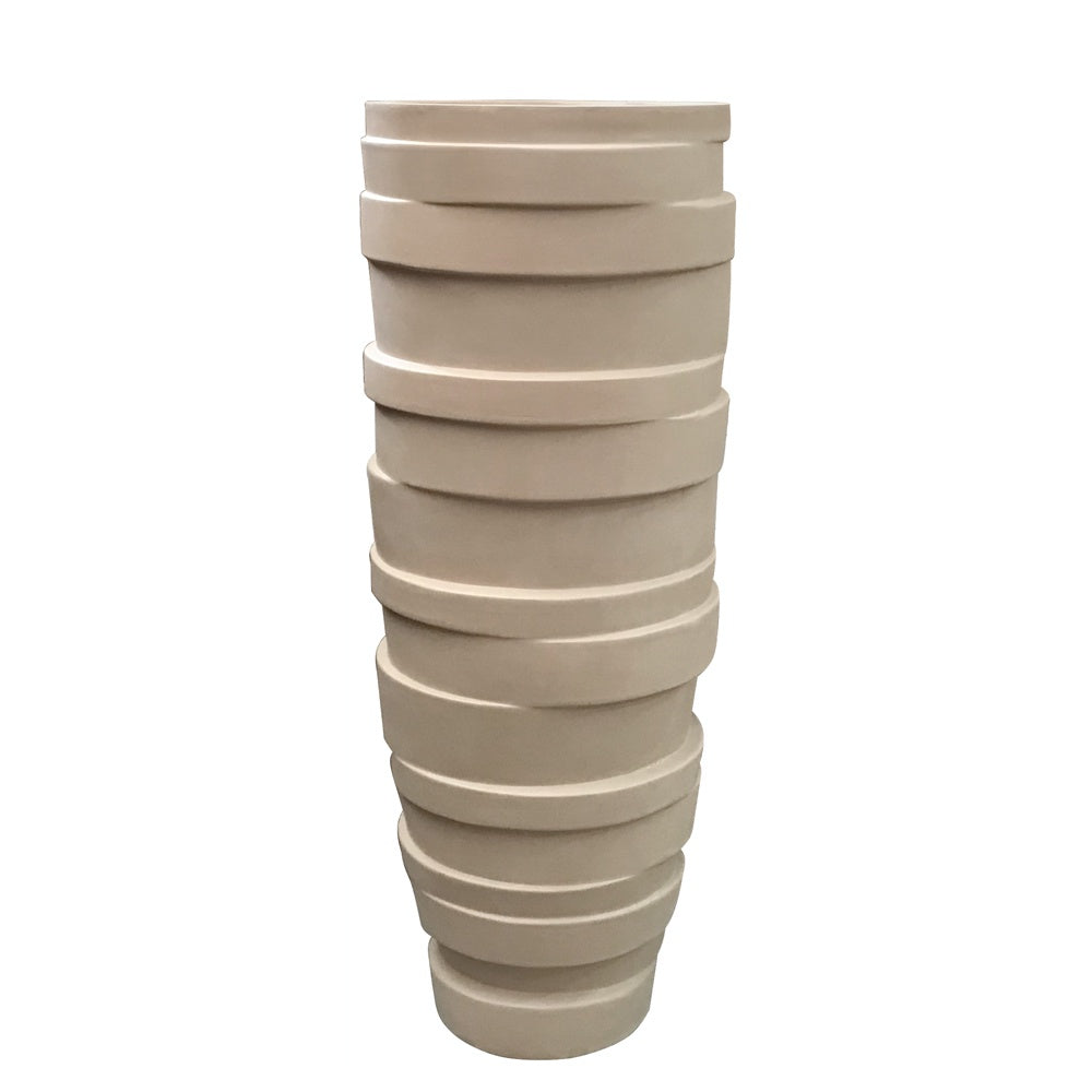 Deep Beige Two-Tone Fiberglass Planter - C JY03052-3-DB - On Sale