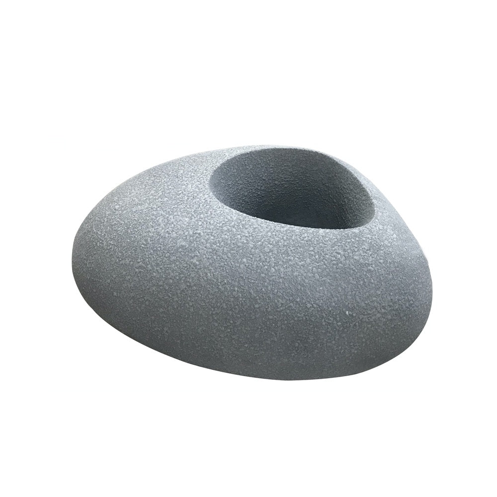 Light Grey Stone-Shaped Planter - Medium JY03061-B-G - On Sale