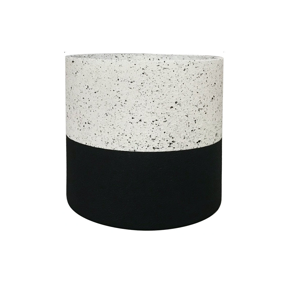 Black & White Fiber Clay Cylindrical Planter with Texture - Medium JY03118-M - On Sale