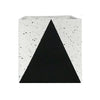 Black & White Fiber Clay Square Planter with Texture - Medium JY03119-M