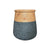 Dark Grey & Wood Finish Fiberglass Planter - Small JY03141-S-G