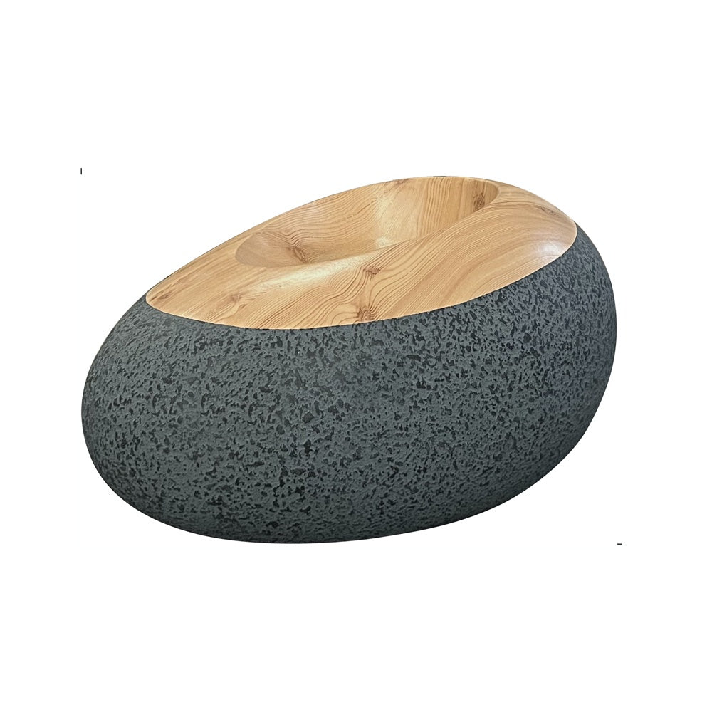 Dark Grey & Wood Finish Fiberglass Planter JY03163-A-G - On Sale