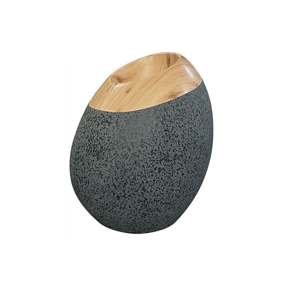 Dark Grey & Wood Finish Fiberglass Planter JY03163-B-G - On Sale