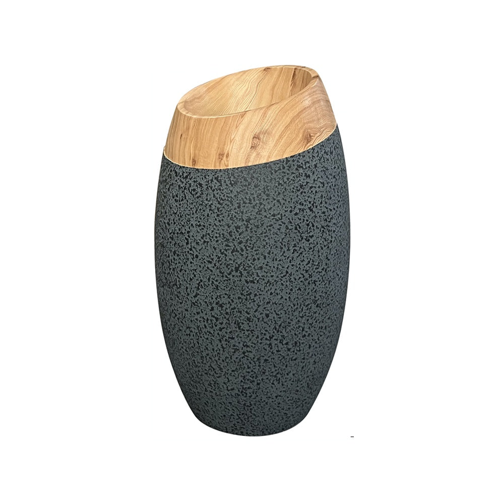 Dark Grey & Wood Finish Fiberglass Planter JY03163-C-G - On Sale