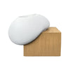 White Fiberglass Planter with Wood Effect Base - Small JY03182B-S-WD