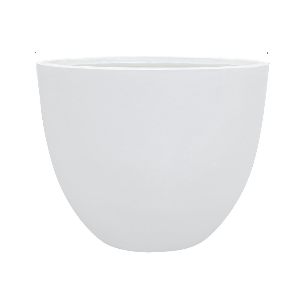 White Modern Fiber Clay Planter - Mediium JY03195-M-WH - On Sale