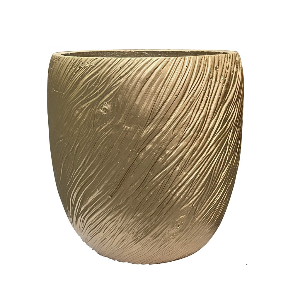 Gold Textured Cement Planter - Large JY10002-L-GD - On Sale