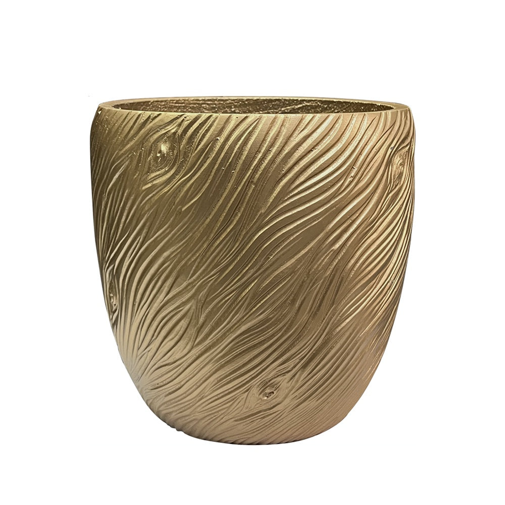 Gold Textured Cement Planter - Medium JY10002-M-GD - On Sale