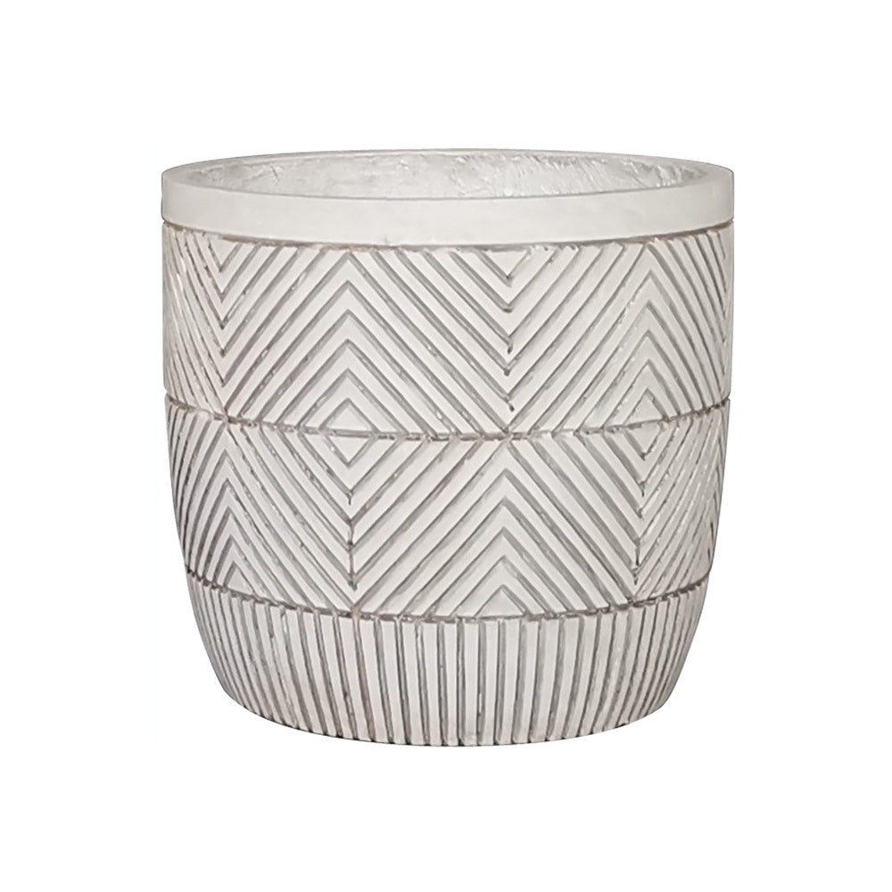 Antique Beige Two-Tone Fiber Clay Planter - Medium JY2020-11M الغراس