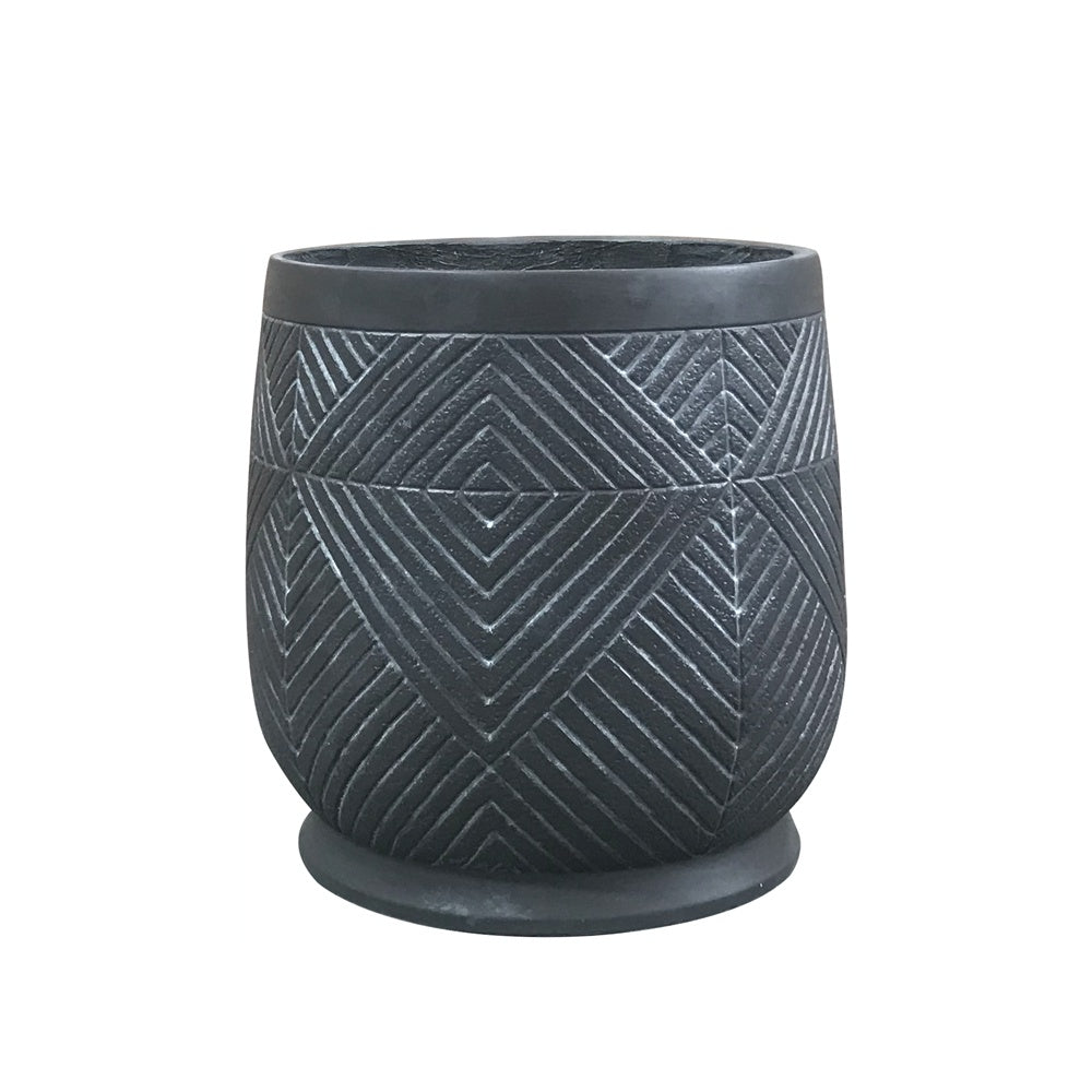 Black Fiber Clay Planter - Medium JY2020-38M-BN - On Sale