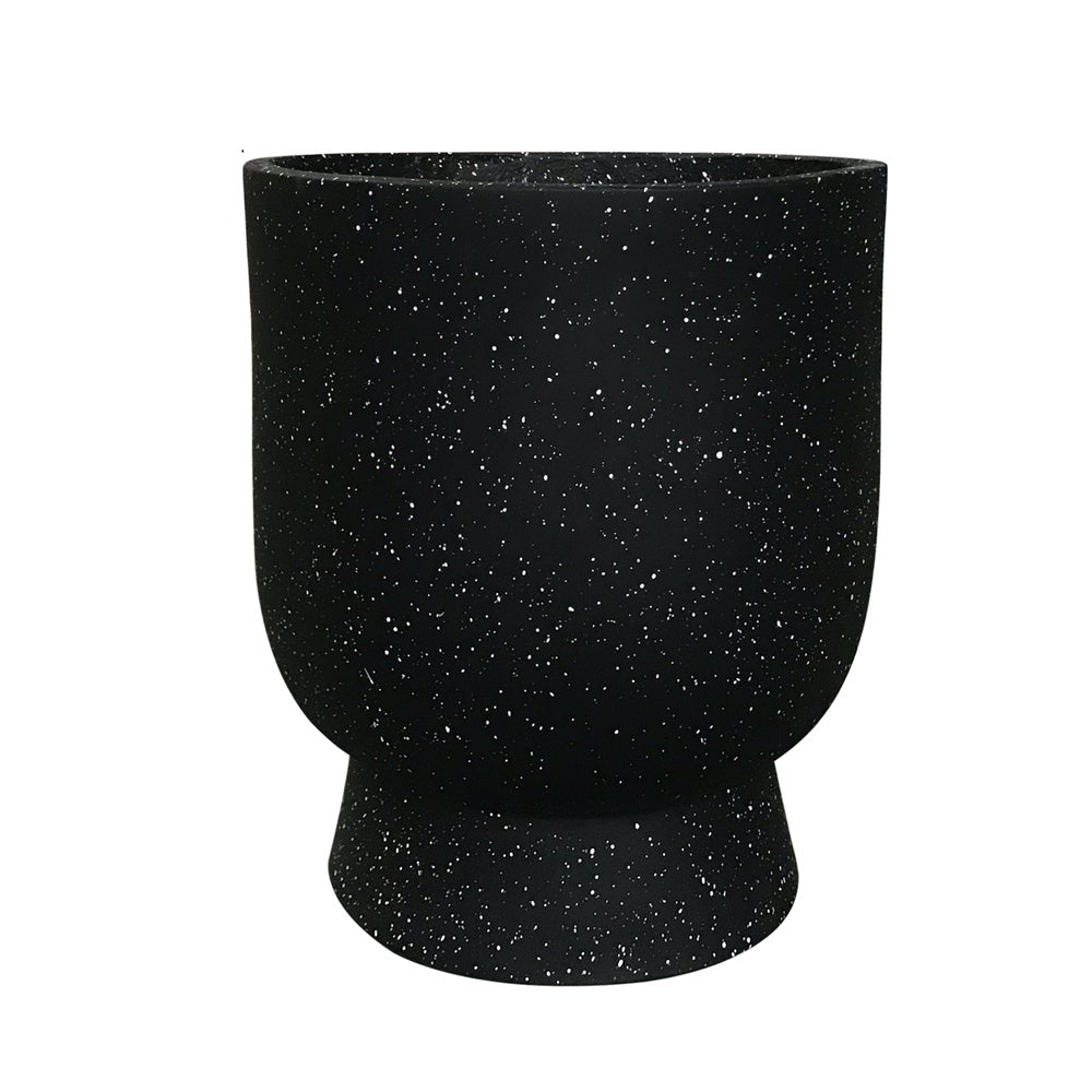 Black Fiber Clay Planter with White Specks - Medium JY2020-46L-BLK - On Sale