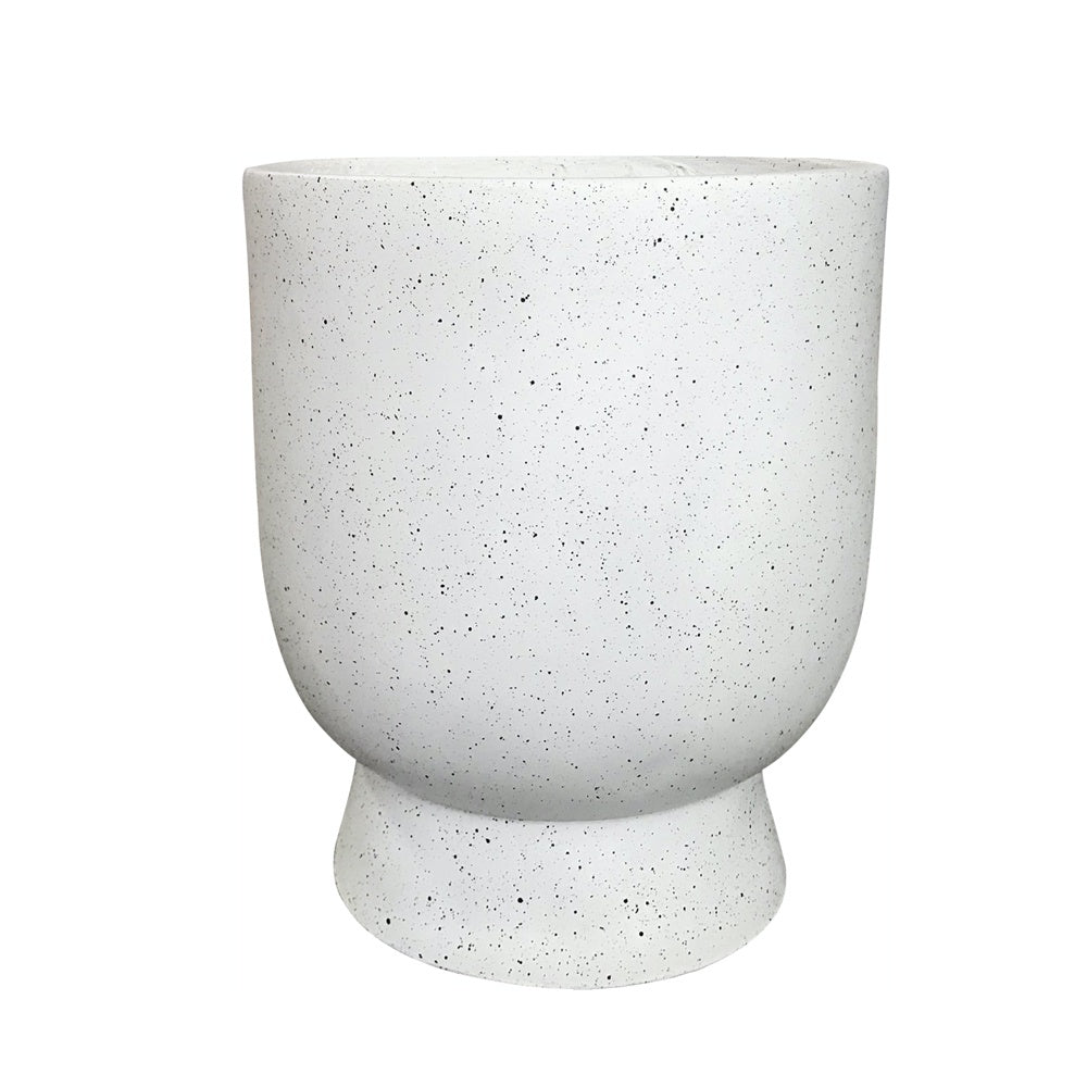 White Fiber Clay Planter with Black Specks - Medium JY2020-46L-WH - On Sale