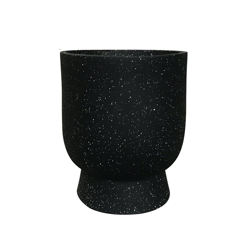 Black Fiber Clay Planter with White Specks - Small JY2020-46M-BLK - On Sale