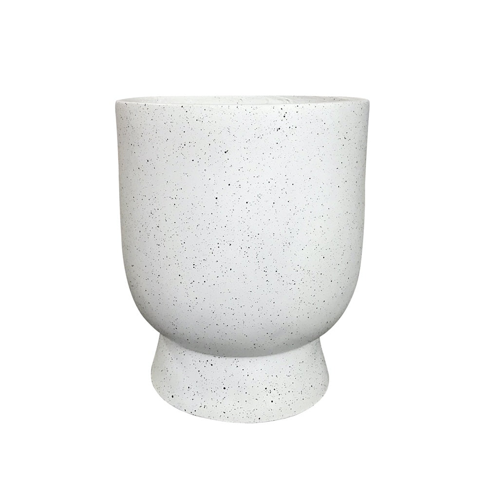 White Fiber Clay Planter with Black Specks - Small JY2020-46M-WH - On Sale