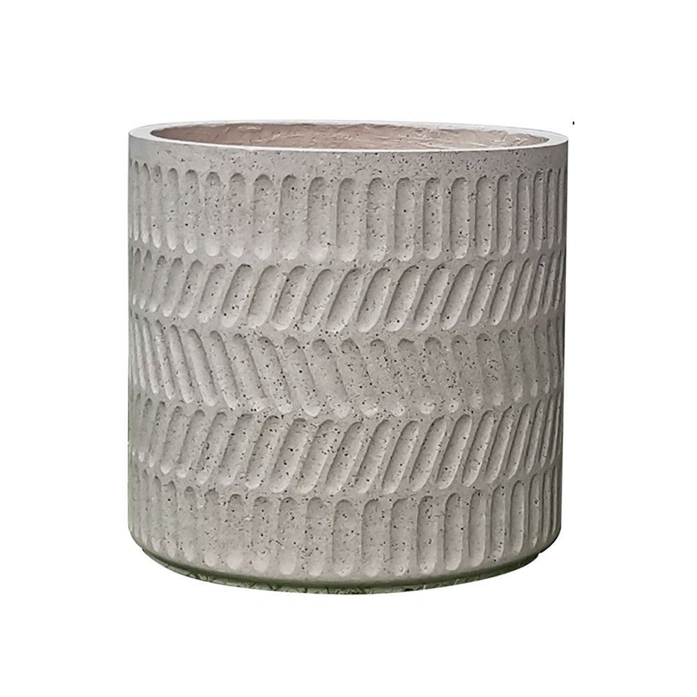 Light Lime Granite Look Fiber Clay Planter - Large JY2020-6L  - On Sale