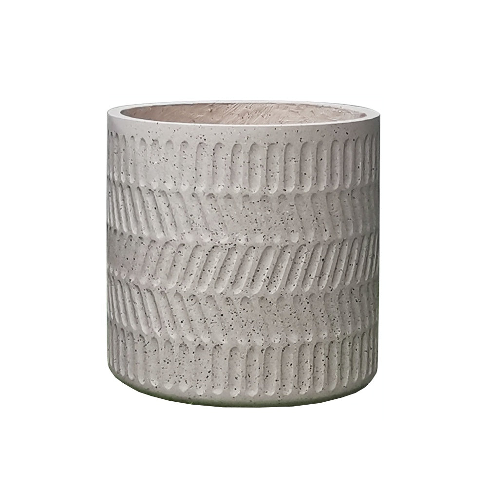 Light Lime Granite Look Fiber Clay Planter - Medium JY2020-6M - On Sale