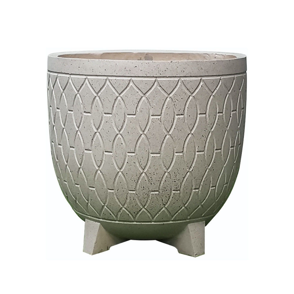 Light Lime Granite Look Fiber Clay Planter - Large JY2020-7L - On Sale