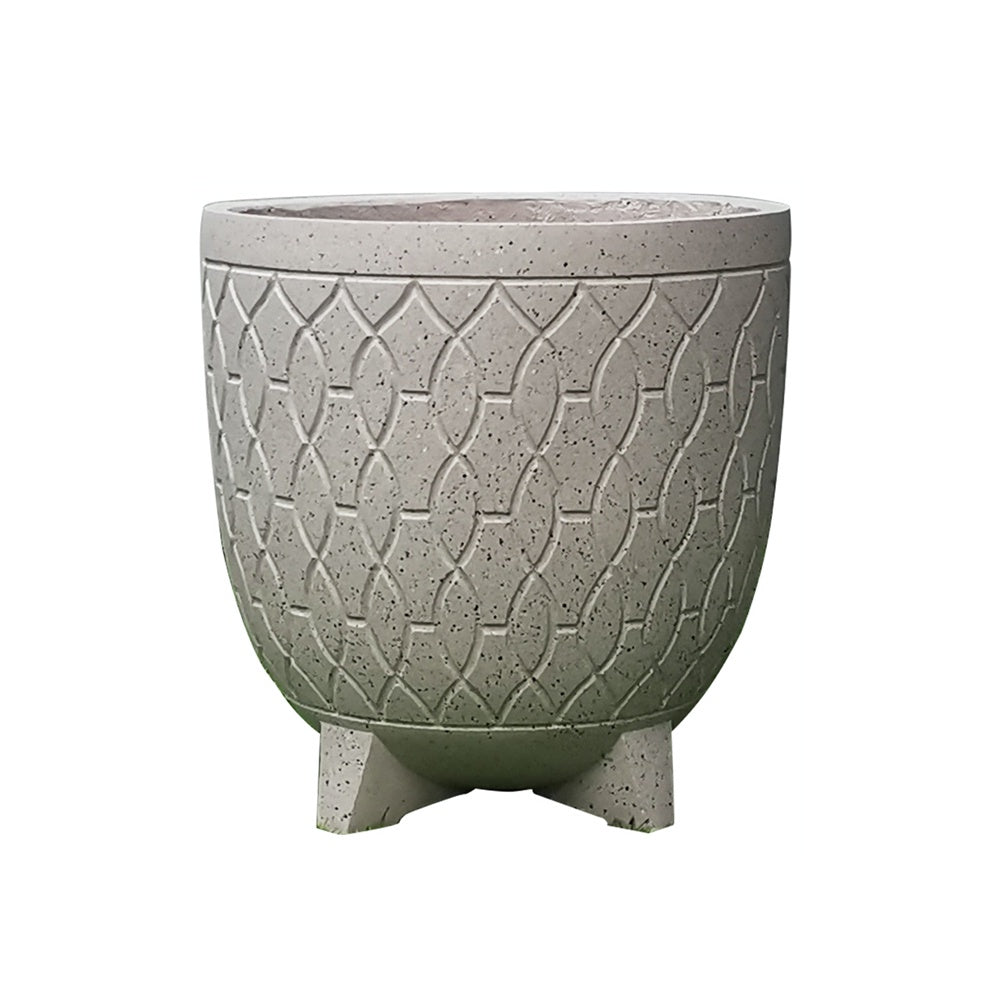 Light Lime Granite Look Fiber Clay Planter - Medium JY2020-7M - On Sale