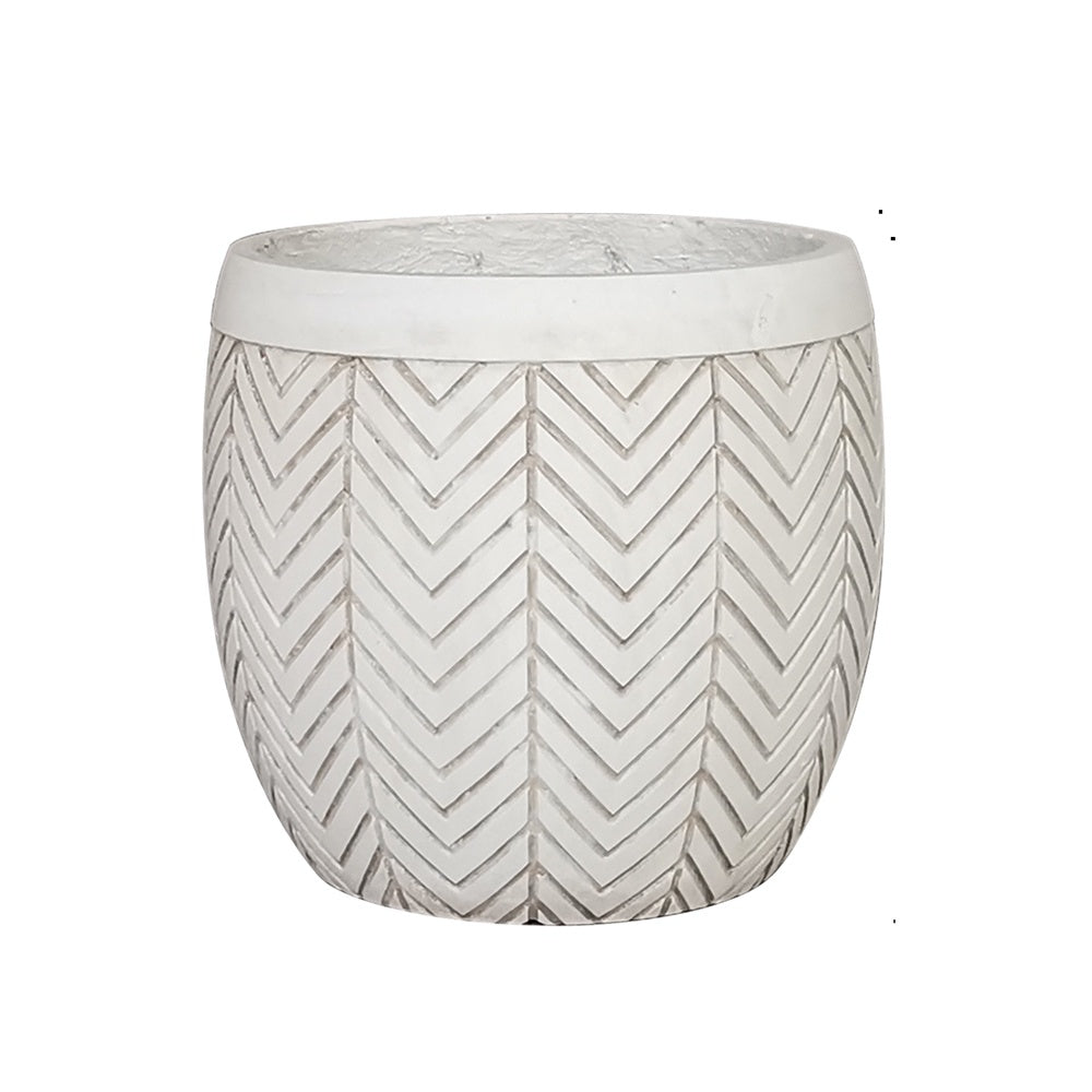 Antique Beige Two-Tone Fiber Clay Planter - Medium JY2020-9M الغراس