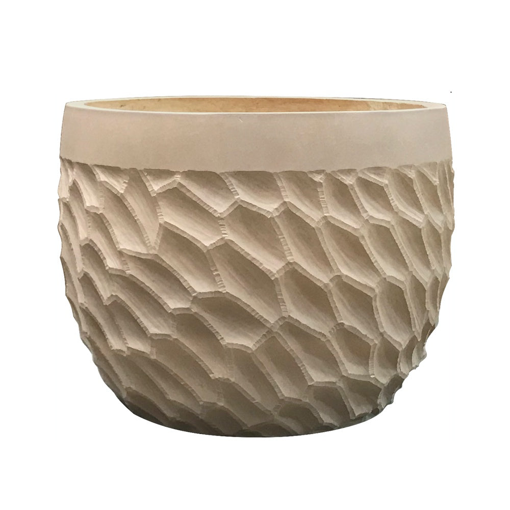 Deep Beige Fiber Clay Planter - Large JY2021-32L-DB - On Sale