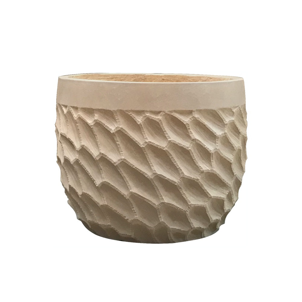 Deep Beige Fiber Clay Planter - Medium JY2021-32M-DB - On Sale