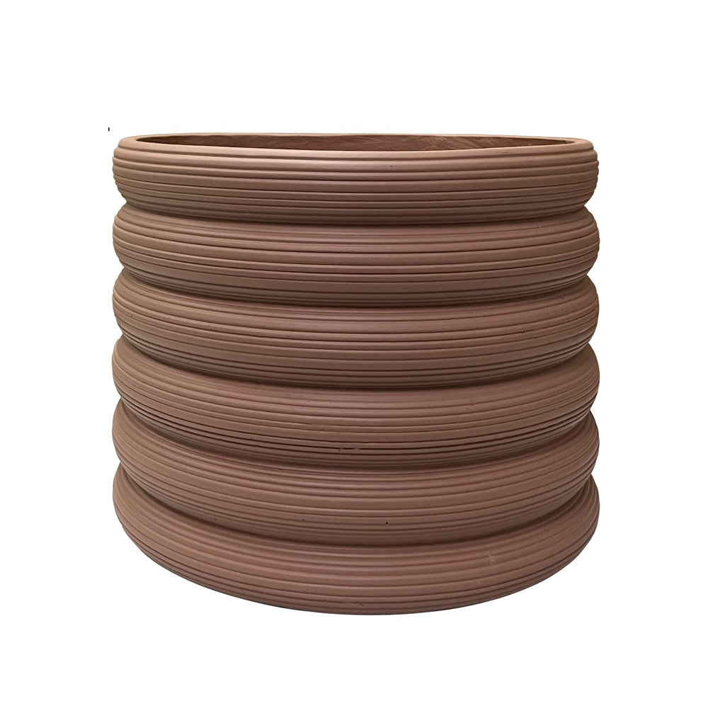 Terracotta Ribbed Fibre Clay Planter - Large JY2021-50L-C - On Sale