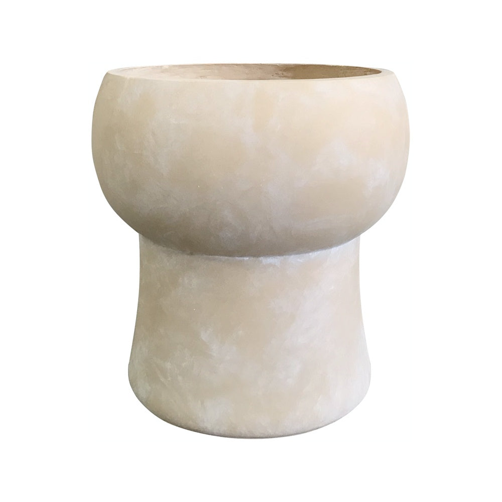 Light Beige Textured Fiber Clay Planter - Medium JY2022-78L-LB