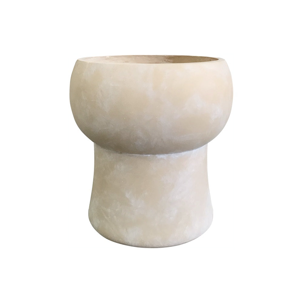 Light Beige Textured Fiber Clay Planter - Small JY2022-78M-LB - On Sale
