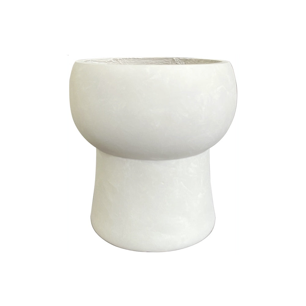 White Textured Fiber Clay Planter - Small JY2022-78M-WH