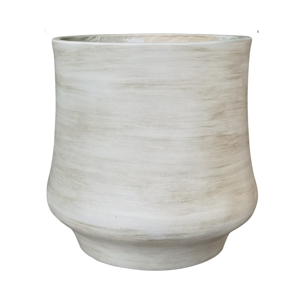 Distressed White Fibery Clay Planter - Large JY2022-81L - On Sale