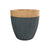 Dark Grey & Wood Finish Fiberglass Planter JY33004-A-G