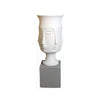 White Muse Fiberglass Floor Planter with Grey Pedestal - Small JY33164-S مزهرية