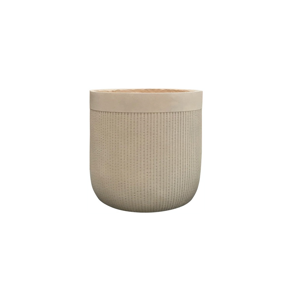 Deep Beige Fiber Clay Planter - Small JY33173-S-DB الغراس