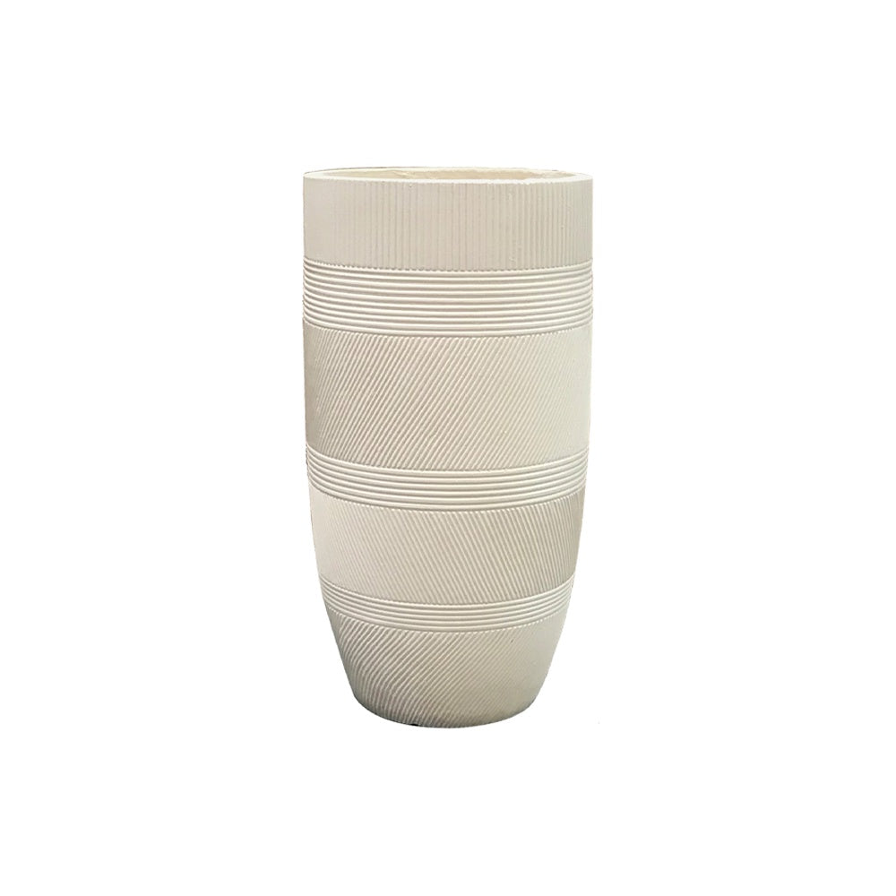 Light Beige Fiber Clay Planter - Medium JY33174-M-BG - On Sale
