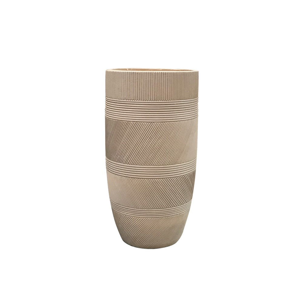 Deep Beige Fiber Clay Planter - Medium JY33174-M-DB - On Sale