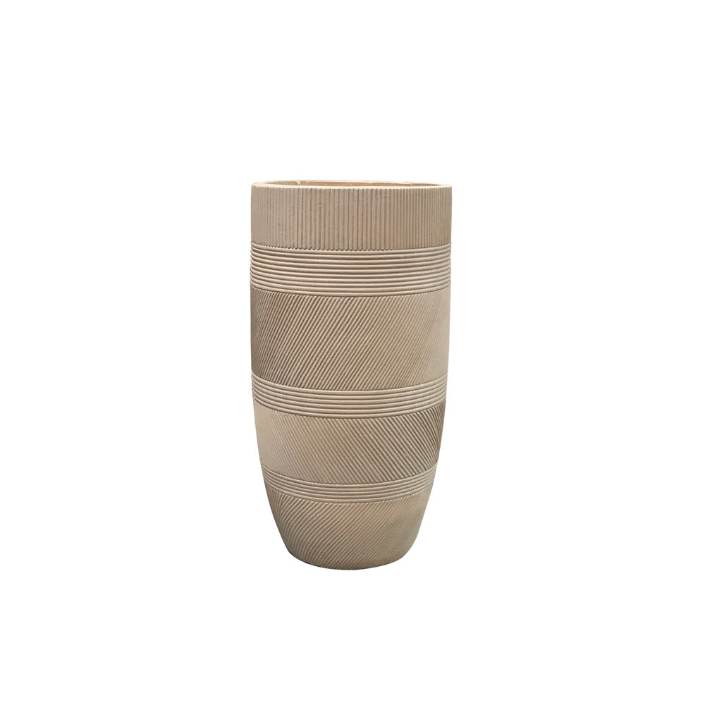 Deep Beige Fiber Clay Planter - Small JY33174-S-DB - On Sale