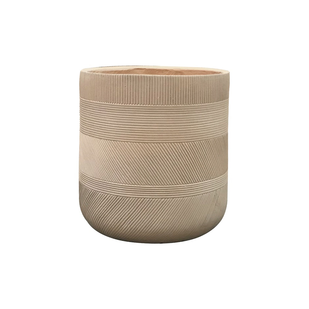 Deep Beige Fiber Clay Planter - Large JY33175-L-DB - On Sale