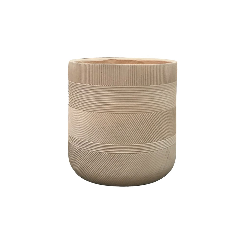 Deep Beige Fiber Clay Planter - Medium JY33175-M-DB - On Sale