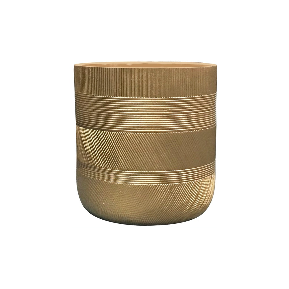 Gold Fiber Clay Planter - Medium JY33175-M-GD - On Sale